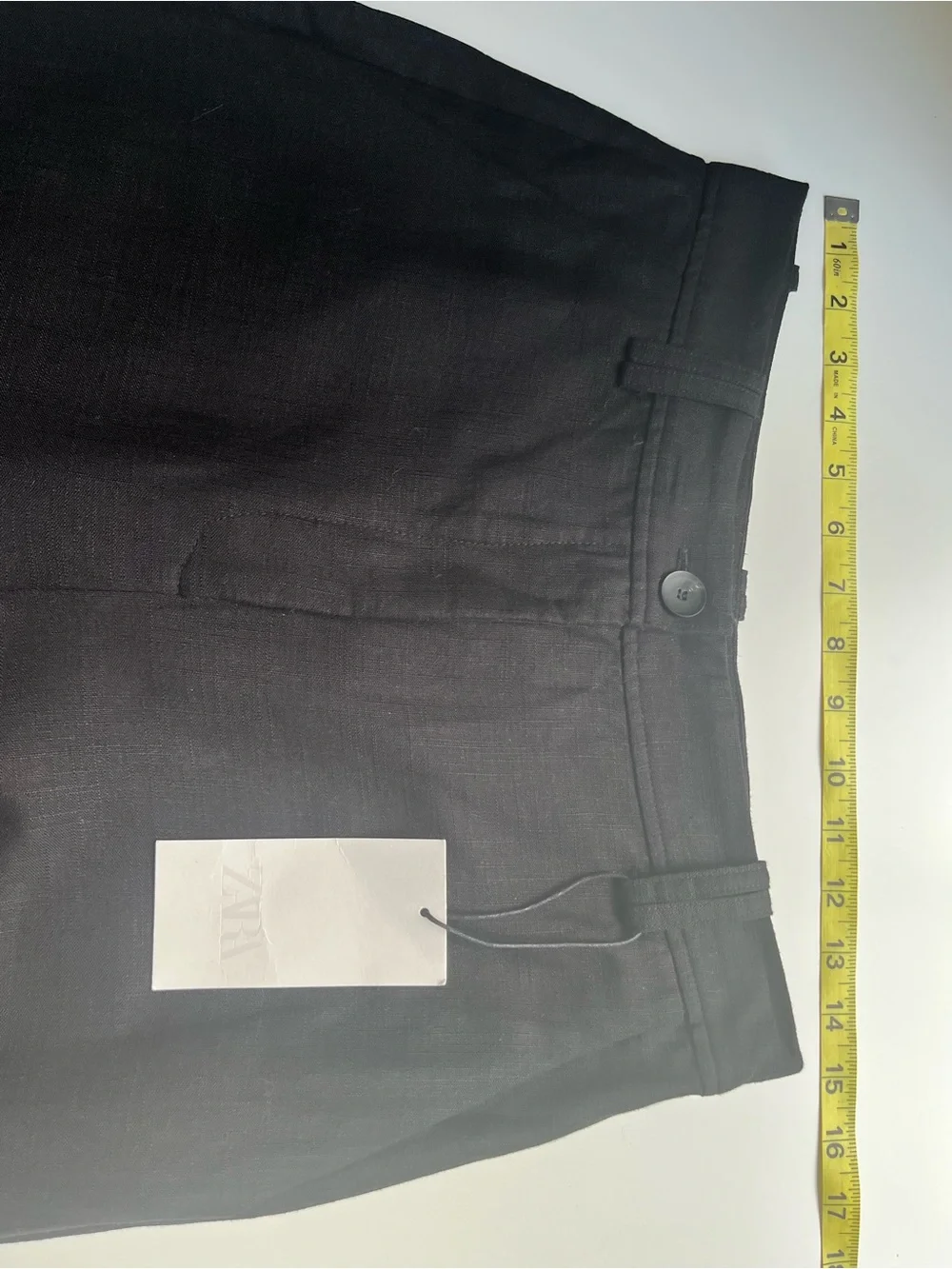 NEW Zara Collection Embroidered Floral Culotte Wide Leg Black Linen Pants Medium